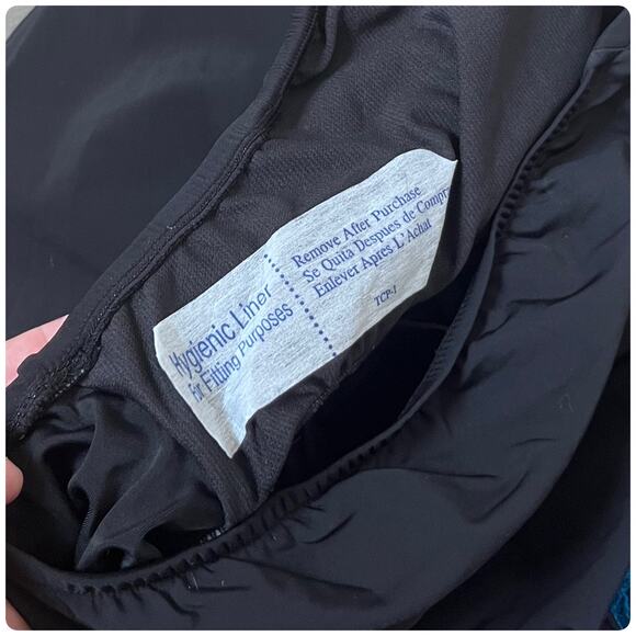 Aqua Green Black High Neck One Piece Attached Brief Swim Dress Plus Size 24 New - Picture 8 of 13